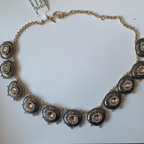 ALEXIS BITTAR • NEW Crystal Studded Satin Silk Lucite Spiked Starburst Necklace - Picture 5 of 15